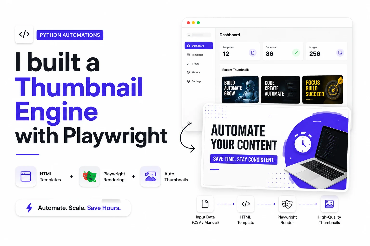 I got tired of Canva so I built a thumbnail engine with Playwright